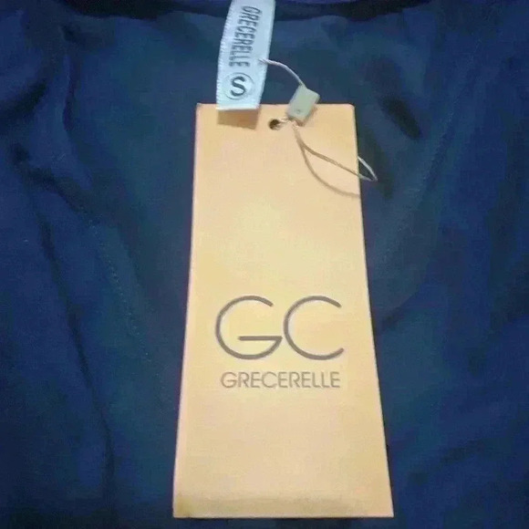 Grecerelle Short Sleeve V-Neck Wrap Dress Navy NWT Size S - Picture 8 of 10